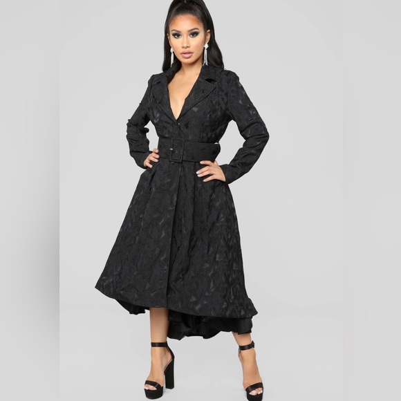 Fashion Nova Jackets & Coats Used Black Coat Fashion Nova Poshmark